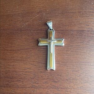 Gold and Silver Cross Pendant
